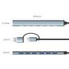 7 Ports USB Hub, USB A Port & USB C to USB Adapter Multiple USB Hub for PC, Mac,MacBook Pro, iMac & Desktop view 3