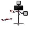 Kqcibz 1 Piece Rotatable Multifunctional for New Dual Cold Shoe Extension Bar Bracket for Camera Phone LED Light, Black&Red, 500319293 view 3