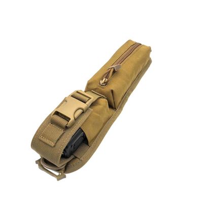 Parliky Tactical Outdoor Hunting Shoulder Bag Durable Pouch with Two Pockets for Tools and Accessories for Hiking Camping and Travel Khaki