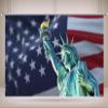 Loccor 12x10ft Fabric Statue of Liberty Backdrop American Flag 4th of July Independence Day Photography Background for Patriot Portrait Photo Video Shooting Studio Props view 1