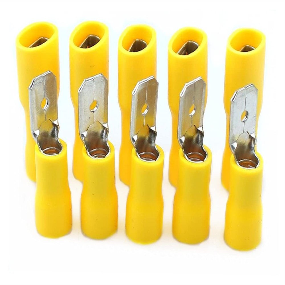 EAMOM 5.5-250 MDD5.5-250 Yellow Male Female Male Electric Wire Connections Crimp Terminal Connectors (Color : 10pcs 5set)