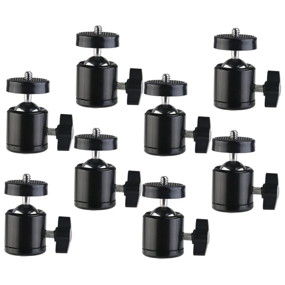 Toyvian 8pcs Tripod Ball Head Camera Mount Clamp Heads for Tripod Rotation Metal Construction Lightweight Compact for Photography Accessories