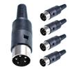 GANASOME 5pcs 4 Pin DIN Male Plug Connectors - Black Plastic Handle for Secure Audio and Video Connectivity view 1