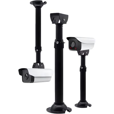 UQISOVI Security Camera Mount Bracket, Bullet Camera Mount Thickened Black Universal Camera Ceiling Mounting Bracket for CCTV Security Camera/IP Camera, I Type (Length 23.6-47.2inch)