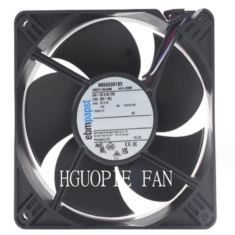 HGUOPIE for Ebm papst 4414/2HHP Axial Fan 24VDC 0.5A 12W 120x120x38mm PWM Cooling Fan