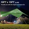 Camping Tarp with Poles - AYAMAYA Large Size 10x15 FT Tent Tarps - Waterproof Hammock Awnings Canopy Rain Fly Picnic Mat Survival Shelter for Backpacking Hiking Beach Sun Shade with Stakes & Guylines view 2