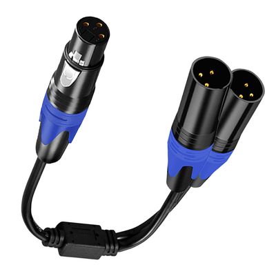 Yumiwoow 1.6FT XLR Female to 2 XLR Male Patch Y Cable, Balanced Microphone Splitter Cord Audio Adaptor