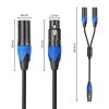 Yumiwoow 1.6FT XLR Female to 2 XLR Male Patch Y Cable, Balanced Microphone Splitter Cord Audio Adaptor view 4