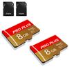 2 Pack TF Card 8GB with Adapter, High Speed Memory Card, UHS-I C10 A1 Memory TF Card for Tablet/Mobile Phone/Camera/Car Audio/Game Console (TF162 Red Gold 8GB) view 1