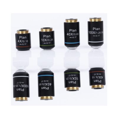 JOEBO Microscope Kit 195mm Achromatic Objective Lens 4X 10X 40X 100X Biological Microscope Parts Microscope Lens Adapters (Size : 1Set 4X 10X 40X 100X)