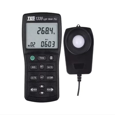HKNDT TES-1339 Light Meter TES1339 Digital Lux Meter Light Meter Measuring Range 0.01 to 999900 Lux, 0.01 to 92920 fc | Integral Illuminance Measurement & Luminous Intensity Measurement
