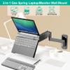 UPGRAVITY Laptop Wall Mount, 2-in-1 Gas Spring Wall Holder with Vented Tray for 12"-17" Notebook/13-32 Computer Screen, Full Motion Adjustable Wall Mount Laptop Stand Holds 3.3-17.6lbs view 3
