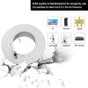RELIAGINT 40ft RG6 Coaxial Cable White, 75 Ohm Coax Cable with F Connector & F81 Double Female Coupler, Low Loss High-Speed TV Antenna Extension Cord for HD TV, Satellite & Dish view 2