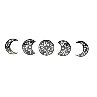 Cabilock 1 Set Self-Adhesive Moon Mirror Wall Decor DIY Phases of Moon Home Decoration Modern for Bedroom Living Room and Nursery