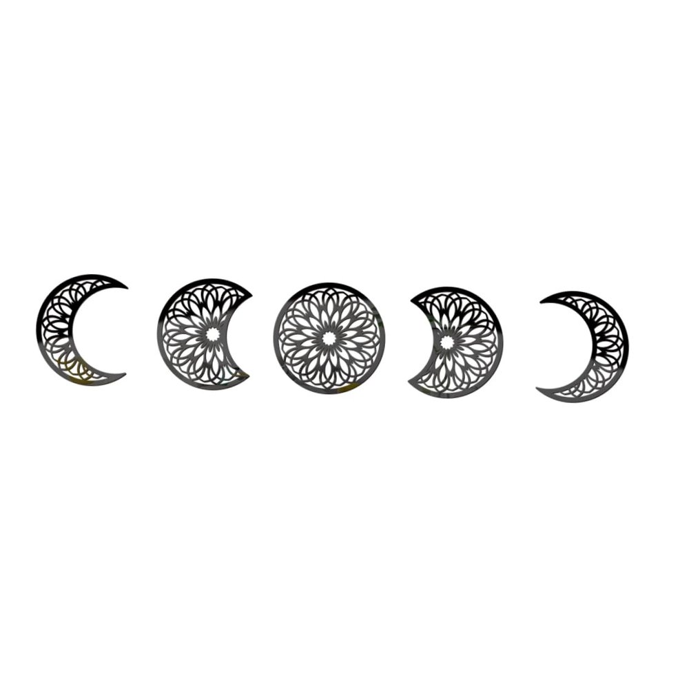 Cabilock 1 Set Self-Adhesive Moon Mirror Wall Decor DIY Phases of Moon Home Decoration Modern for Bedroom Living Room and Nursery