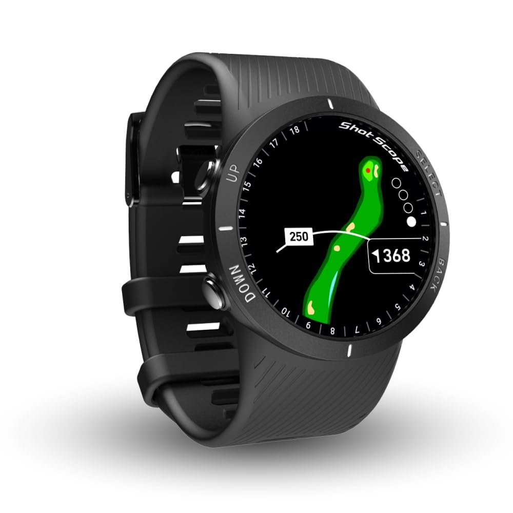 Shot Scope V5 GPS Watch, Shot Tracking, 36k+ Preloaded Courses, Full Course Maps, No Subscription (Black)