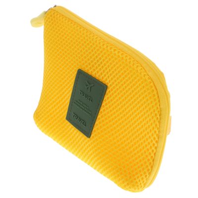 Yardenfun Shockproof Charger Cable Organizer Pc Supplies Mouse Storage Case Universal Travel Pouch Earphones Bag Yellow