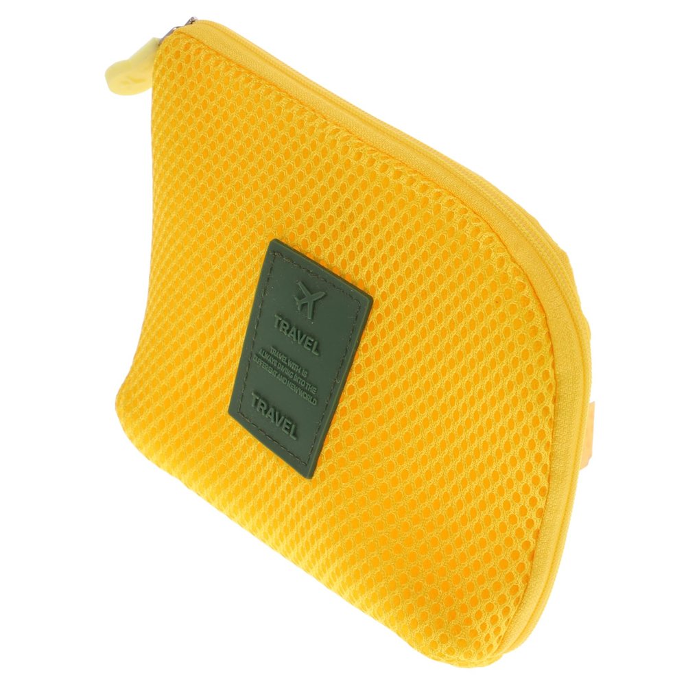 Yardenfun Shockproof Charger Cable Organizer Pc Supplies Mouse Storage Case Universal Travel Pouch Earphones Bag Yellow