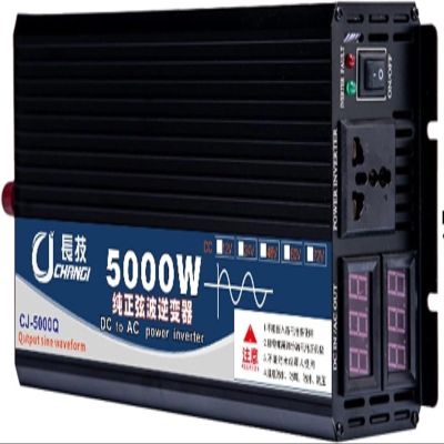 Power Inverter 3000W/4000W/5000W Pure Sine Wave Inverter 12V/24V/48V/60V/72V DC to 110V/220V/230V AC,Car Power Inverter AC Outlets, LCD Display, for Vehicle, Road Trips,Camping (Color : 5000W, Size