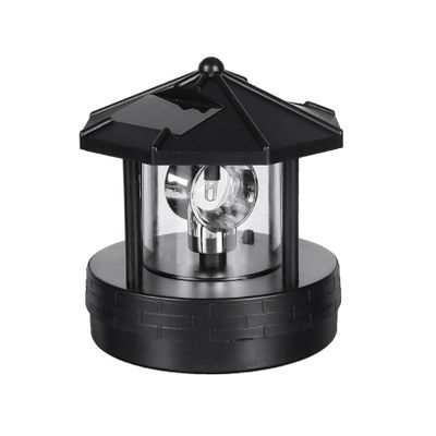 LGRFUXIN Lighthouse Solar Lights, 360 Degree Rotating Lamp Beacons Waterproof Statue Rotating Lights for Garden Yard Outdoor Decor,Black