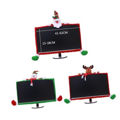Hoement 25-35in Monitor Cover Christmas Elk Festive Decor Family-Friendly Protector