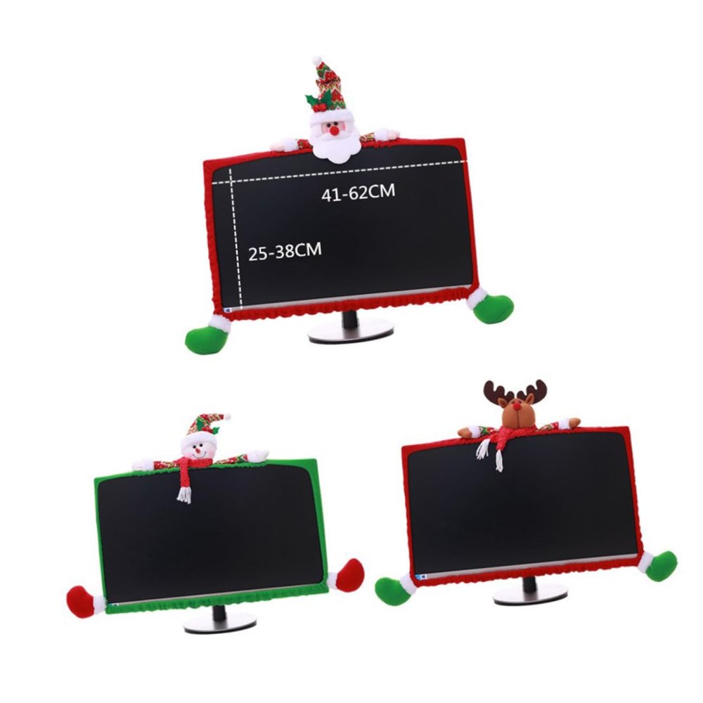 Hoement 25-35in Monitor Cover Christmas Elk Festive Decor Family-Friendly Protector