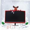 Hoement 25-35in Monitor Cover Christmas Elk Festive Decor Family-Friendly Protector view 2