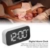 XHTLLO Large Number Digital Alarm Clock, USB Rechargeable Mirror Electronic Desktop Clock for Bedroom Living Room Office, Reminder Function, Easy to Read, Stylish Home Decoration(White) view 3