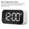 XHTLLO Large Number Digital Alarm Clock, USB Rechargeable Mirror Electronic Desktop Clock for Bedroom Living Room Office, Reminder Function, Easy to Read, Stylish Home Decoration(White) view 4