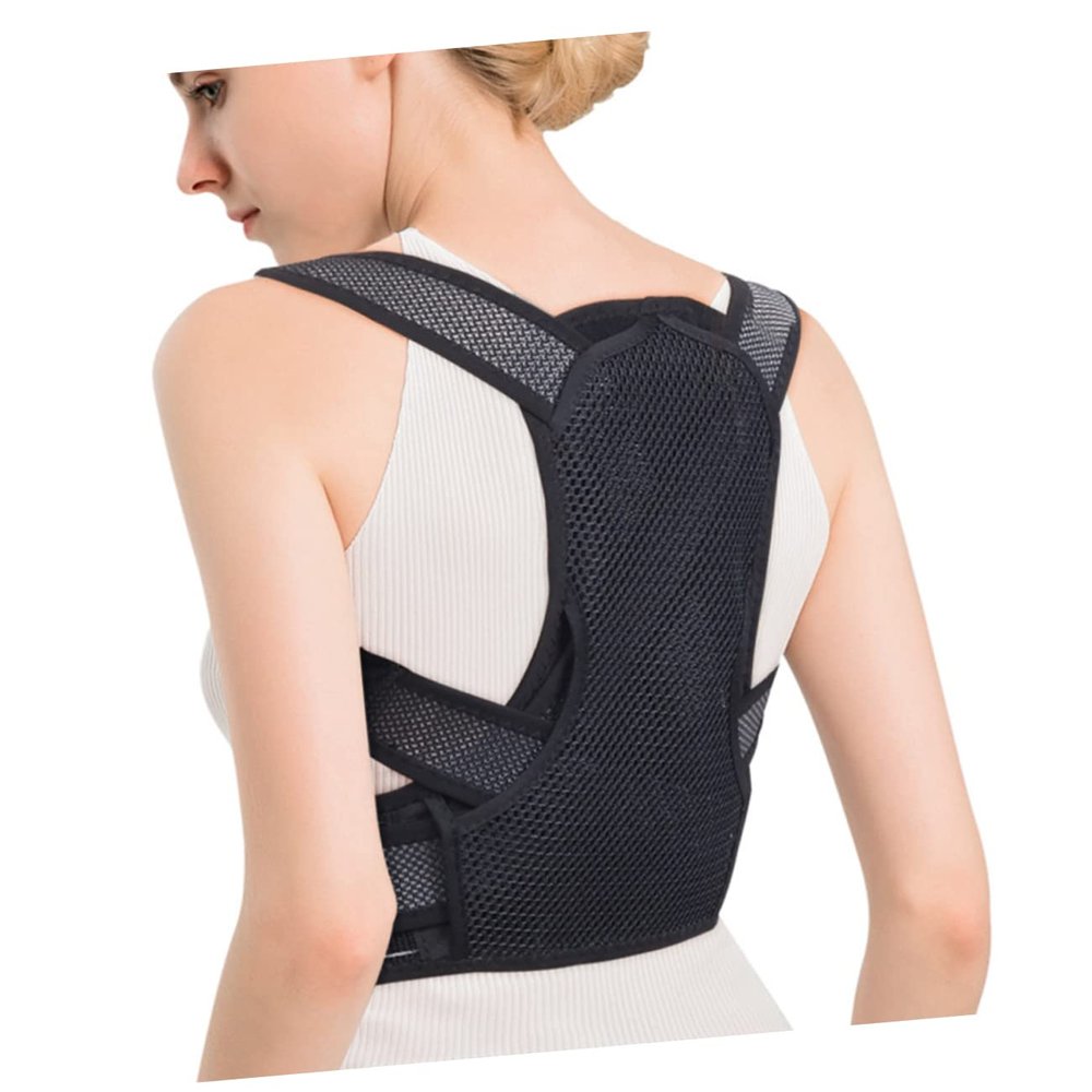 Breathable Back Brace Posture Trainer Size Xl Polyester Adjustable Support