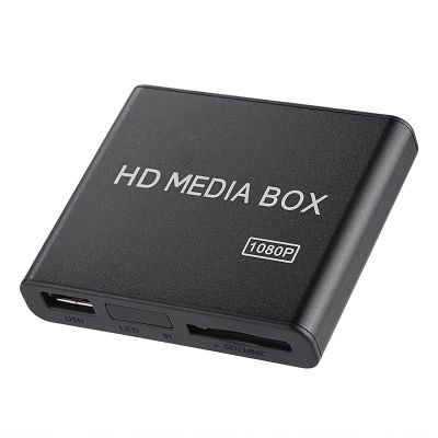 BTSEURY 1080P Media Player,Auto Playback Full HD Mini Box Media Player Digital Signage TV MP4 Video Player Box Support USB MMC RMVB MP3 AVI MKV (US Plug)