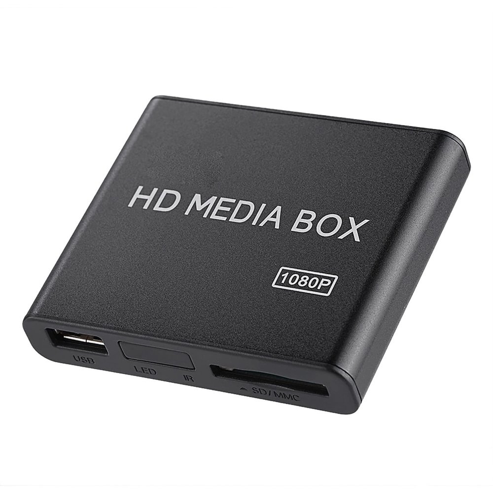 BTSEURY 1080P Media Player,Auto Playback Full HD Mini Box Media Player Digital Signage TV MP4 Video Player Box Support USB MMC RMVB MP3 AVI MKV (US Plug)