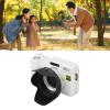4K Digital Camera, 3inch 48MP 16X Zoom 180 Flip Screen Small Camera, Auto Focus Vlogging Camera with Face Beautying Function, Gifts for Teens Adult Beginner Kids (White) view 4