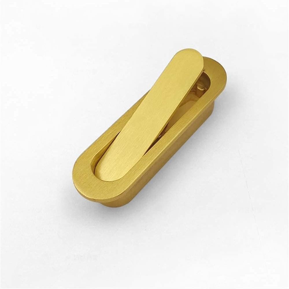 AthuAh Recessed Pulls, Pure Brass Copper Chinese Antique Tea Table Dark Buckle Invisible Handle Embedded Embedded Handle Tea Tray Dark Handle
