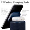 iHome Bluetooth Speaker with Wireless Charger, Charging Station with Color Changing Night Light - Blue (iPBT50L) view 3