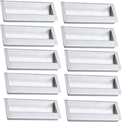 Recessed Pulls, Aluminum Alloy Recessed Square Handle Sliding Door Handles Hidden Metal Handle, for Drawers, Cabinets, Wardrobes, with Screws (Hole Distance 96mm, A-2PCS) (Color : A 10pcs, Size : Ho