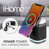 iHome Bluetooth Speaker with Wireless Charger, Charging Station with Color Changing Night Light - Dark Gray (iPBT50DG) view 2