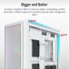 MONTECH Sky Two GX, E-ATX Mid Tower Case, High Airflow Performance, 3X140mm PWM ARGB Fans Pre-Installed, Tempered Glass Panel, Metal Mesh Front (White) view 3