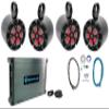 Rockville RKL80MB Bundle: (4) 8-in 900-Watt 2-Way Marine Boat Speakers with LEDs, DBM45 4-Channel 2000-Watt Marine Amplifier, (4) MAC80B Aluminum Wakeboard Tower Speaker Pods, RMWK4 Amp Kit, 10-Items view 1
