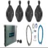 Rockville RWB90B Bundle: (2) Pair of 8 in 300W Black Marine Wakeboard 360 Swivel Tower Speakers, DBM45 4-Channel 2000W Peak Marine Amplifier, RMWK4 Waterproof Install Kit, 5-Items
