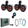 Rockville RKL65MBW Bundle: (4) 6.5-in 700W Marine Boat Speakers with LED, DBM45 4-Channel Marine Amplifier, (2) DMAC65B Wakeboard Enclosures, RGHR2 Receiver, RMWK4 Install Kit, 9-Items view 1
