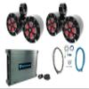 Rockville RKL80MB Bundle: (4) 8" 900W Peak/200W RMS Marine LED Tower Speakers, (2) DMAC80B Dual 7.7 in Wakeboard Enclosures, DBM45 2000W Peak/500-Watt RMS Marine Amplifier, RMWK4 Install Kit, 8-Items view 1