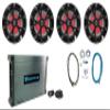 Rockville RKL80MB Bundle: (2) Pairs of 8 in 900W Marine Boat Speakers with LED Lights & Black Grilles, DBM45 4-Channel 2000W Peak Marine Amplifier, RMWK4 4 AWG Waterproof Install Kit, 6-Items view 1