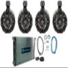 Rockville WB65 Bundle: (4) 6.5 in 600W Peak/ 300W RMS Marine Wakeboard Swivel Tower Speakers, DBM45 4-Channel 2000-Watt Peak Amplifier, RMWK4 4 AWG Waterproof Install Kit, 6-Items view 1