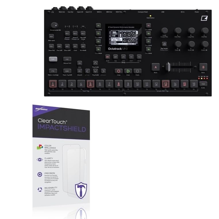 BoxWave Screen Protector Compatible with Elektron Octatrack MKII - ClearTouch ImpactShield (2-Pack), Impenetrable Screen Protector Flexible Film