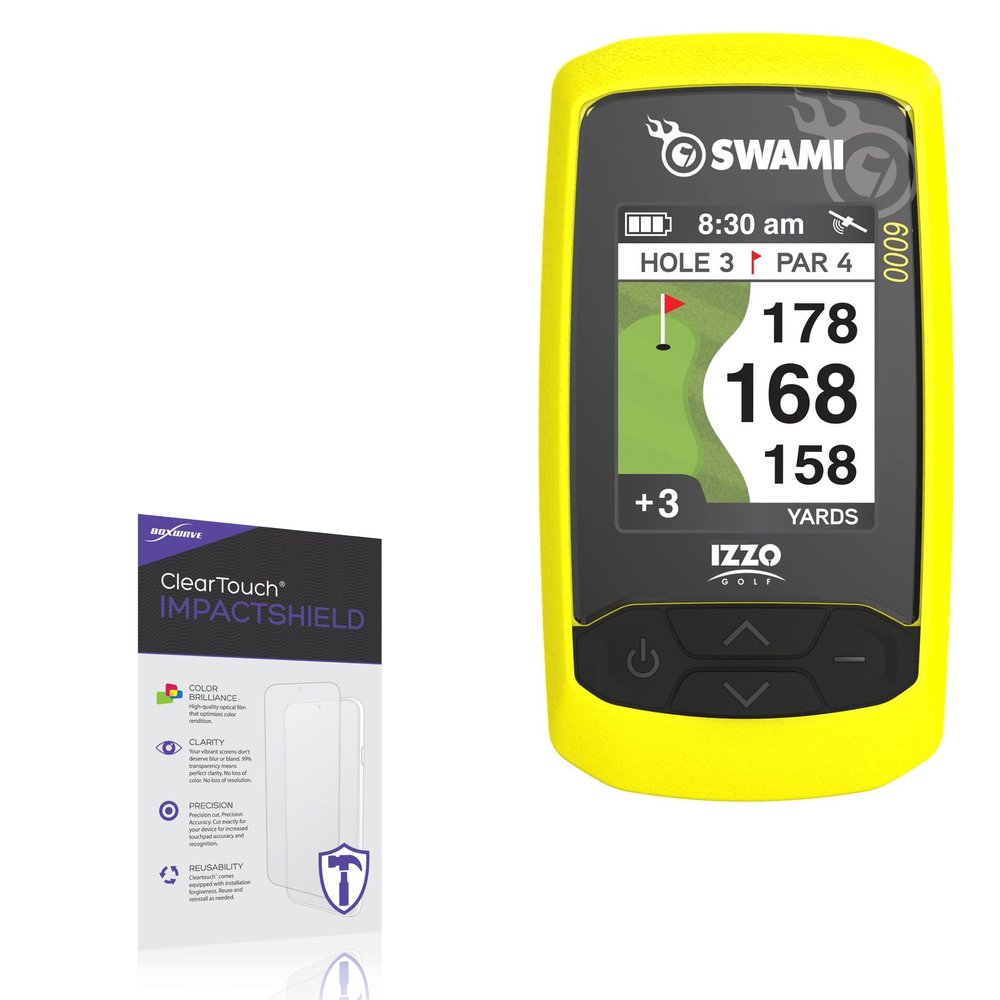 BoxWave Screen Protector Compatible with Izzo Golf Swami 6000 Handheld Golf GPS (2 in) - ClearTouch ImpactShield (2-Pack), Impenetrable Screen Protector Flexible Film