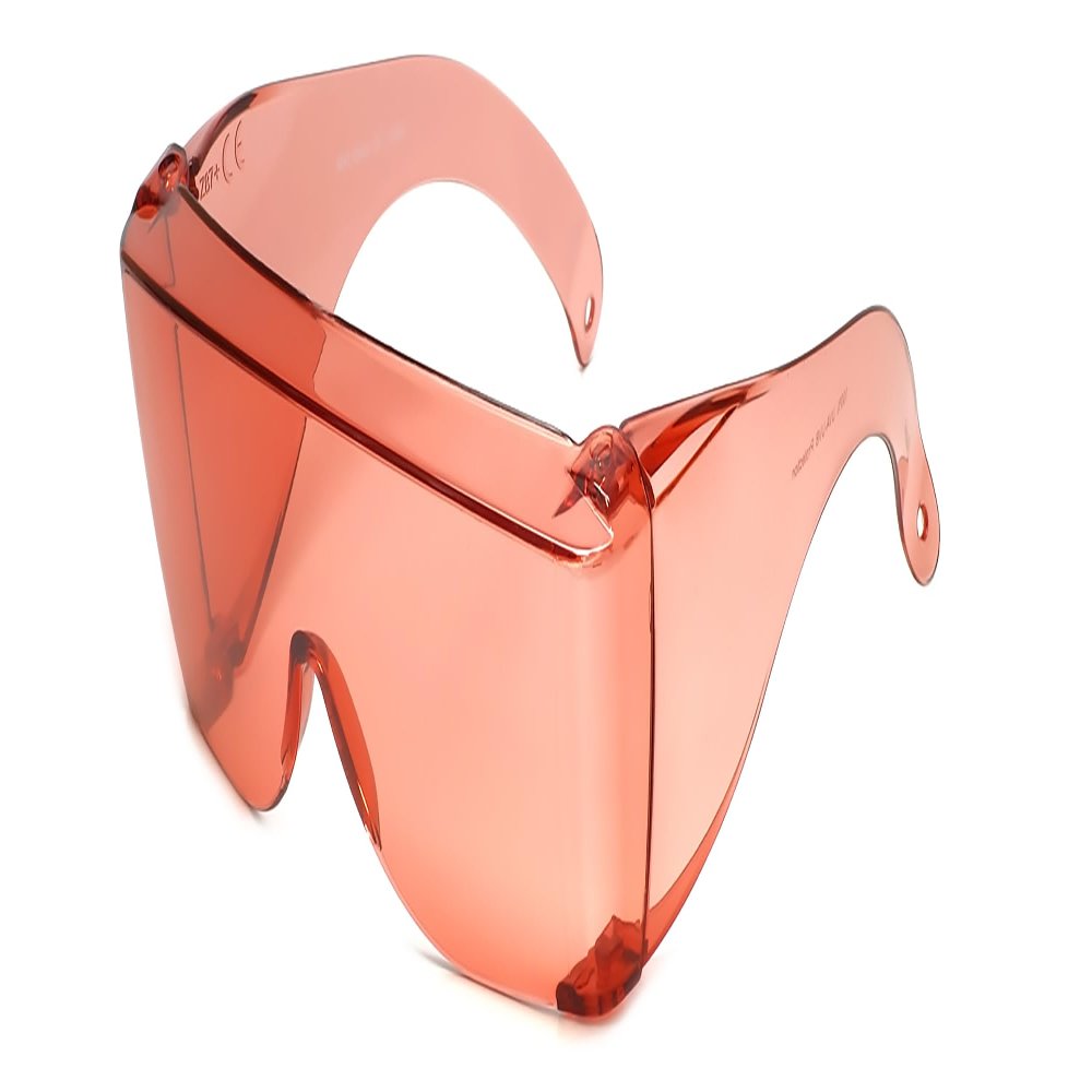 Calabria 3000 Fitover Safety Glasses with Uni-Lens  [Pink Fl-41] Wrap Around Eye Protection | Anti-Fog Scratch Resistant | Protective Eyewear