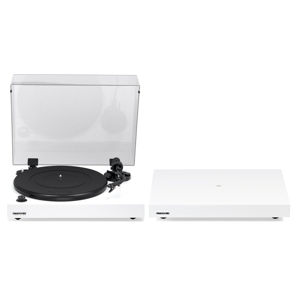 Fluance RT82 Reference High Fidelity Vinyl Turntable Record Player with Ortofon OM10 Cartridge and Anti-Vibration Wood Isolation Base - Piano White