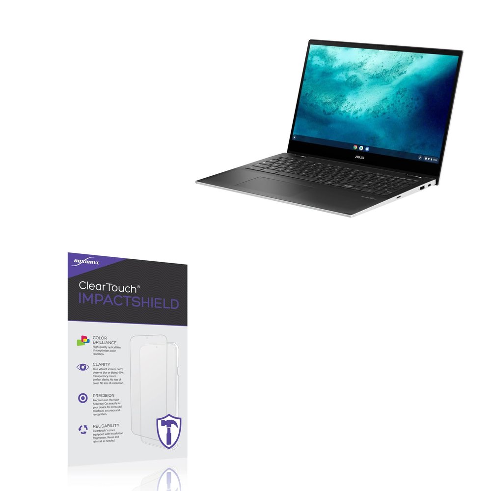 BoxWave Screen Protector Compatible with ASUS Chromebook Flip CX5 (CX5500) - ClearTouch ImpactShield (2-Pack), Impenetrable Screen Protector Flexible Film