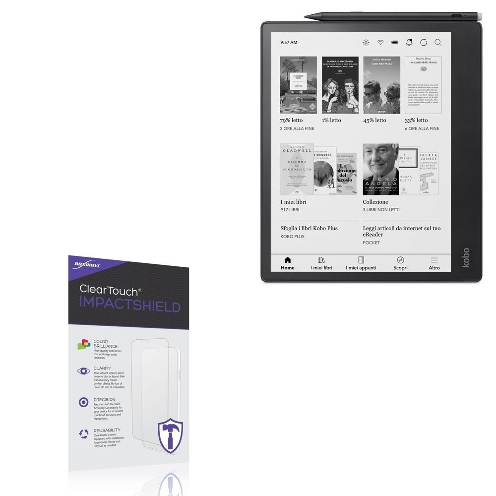 BoxWave Screen Protector Compatible with Kobo Elipsa 2E - ClearTouch ImpactShield (2-Pack), Impenetrable Screen Protector Flexible Film